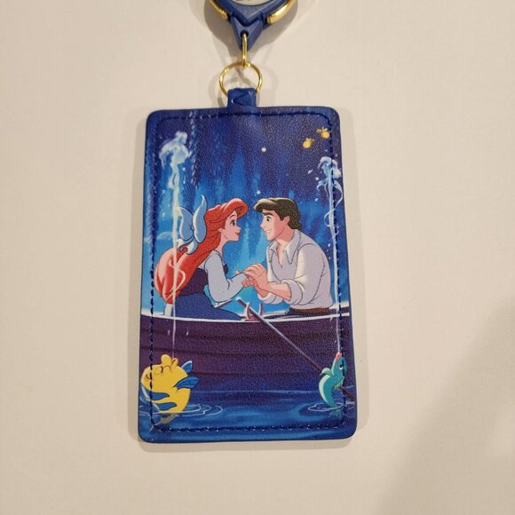 Loungefly Disney Ariel Eric Boat Little Mermaid Kiss the Girl Lanyard ID Holder - Picture 4 of 10